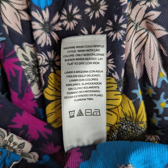 NWT Scoop Ruffled Colorful Floral Print Long Sleeve Blouse Size XL - Picture 12 of 16